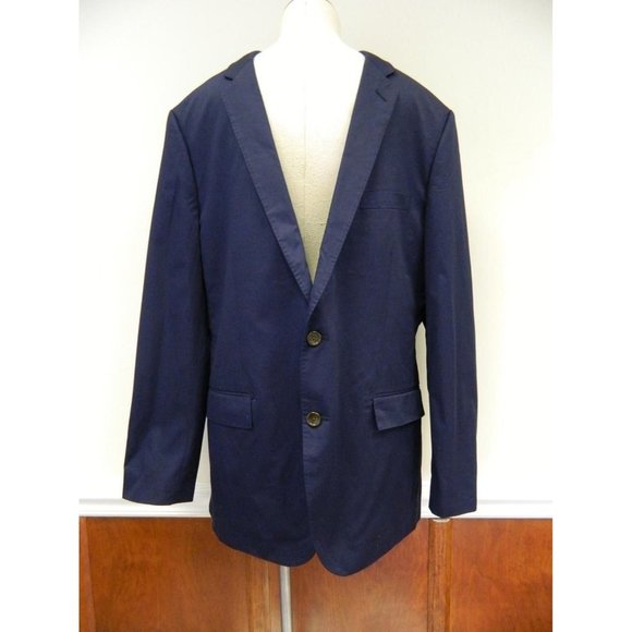 JCrew $298 Men's Ludlow Suit Double Vent Jacket Italian Chino 44L admiral blue